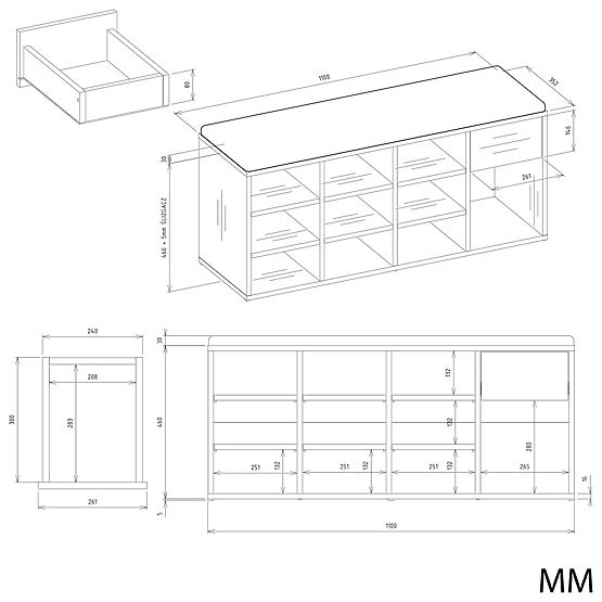 Otvorená botníková skrinka TALLIN DUB ARTISAN do predsiene