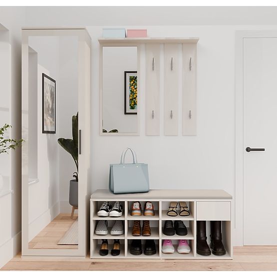 Otvorená Botníková Skrinka TALLIN KAŠMÍR BÉŽOVÁ Do Predsiene