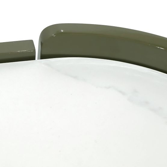 Oválna komoda Nari, zelená/šedá, spiek, lesklá