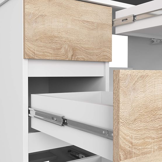 PÍSACÍ STÔL A-7 CLP PK BIELY / SONOMA ĽAVOSTRANNÝ