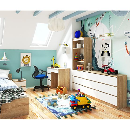 PÍSACÍ STÔL A-7 CLP PK DUB SONOMA / BIELY ĽAVOSTRANNÝ