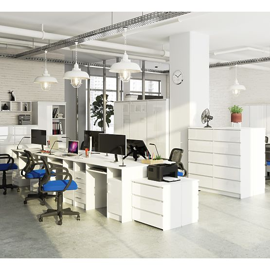 PÍSACÍ STÔL ANA PK BIELY / BIELY LESK