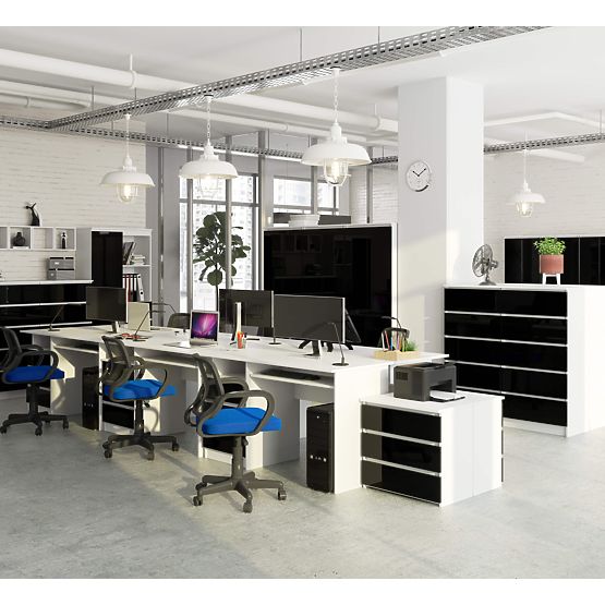 PÍSACÍ STÔL CLP 135cm PK BIELY / ČIERNY LESK