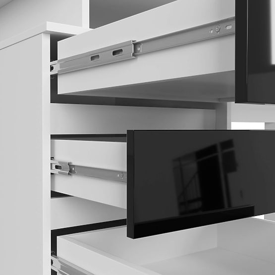 PÍSACÍ STÔL CLP 135cm PK BIELY / ČIERNY LESK