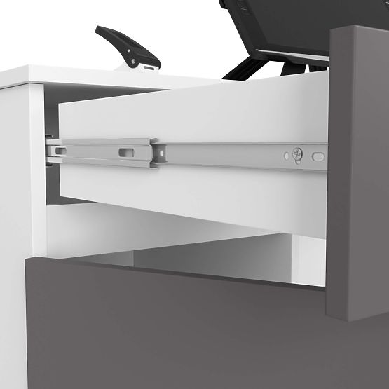 PÍSACÍ STÔL CLP A5 2D 2SZ PK BIELY / ŠEDÝ