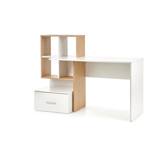 Písací stôl GROSSO - zlatý dub / biela