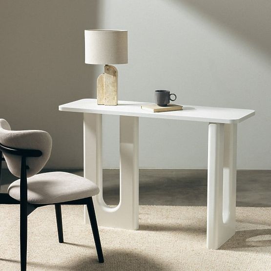 Písací stôl/konzola Lichi 120 cm, biela, oblúky