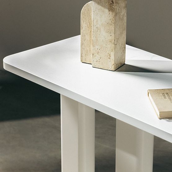 Písací stôl/konzola Lichi 120 cm, biela, oblúky