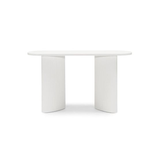 Písací stôl/konzola Pauline 140 cm, biela, lamely