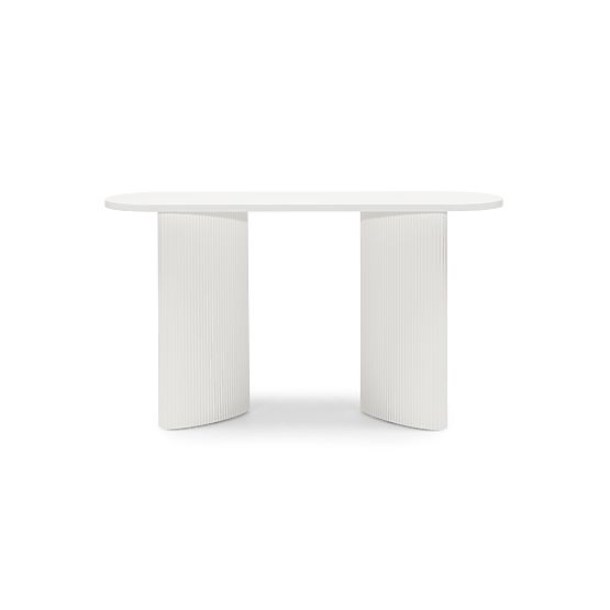 Písací stôl/konzola Pauline 140 cm, biela, lamely