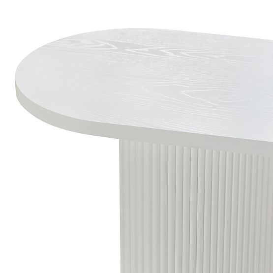 Písací stôl/konzola Pauline 140 cm, biela, lamely