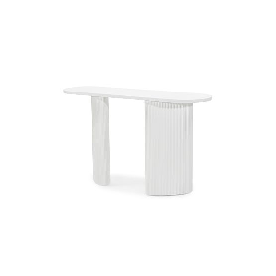 Písací stôl/konzola Pauline 140 cm, biela, lamely