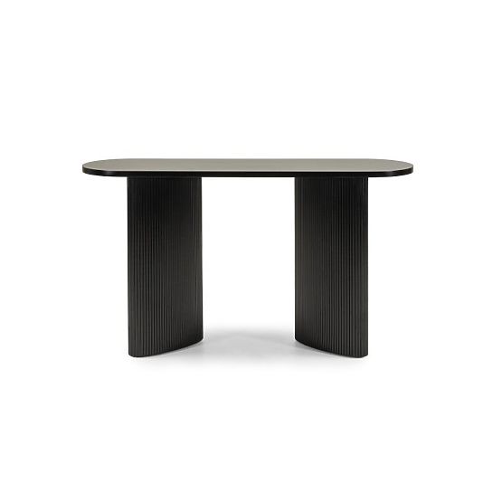 Písací stôl/konzola Pauline 140 cm, čierna, lamely