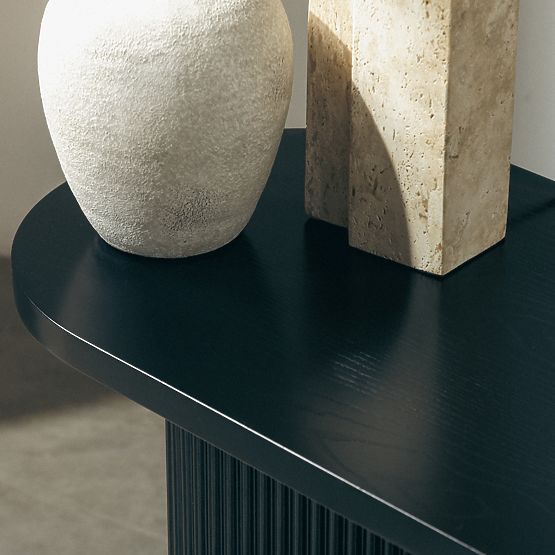 Písací stôl/konzola Pauline 140 cm, čierna, lamely