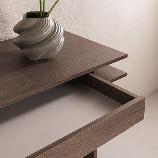 Písací stôl/konzola so zásuvkou Kanso, Dub Baltic Storm