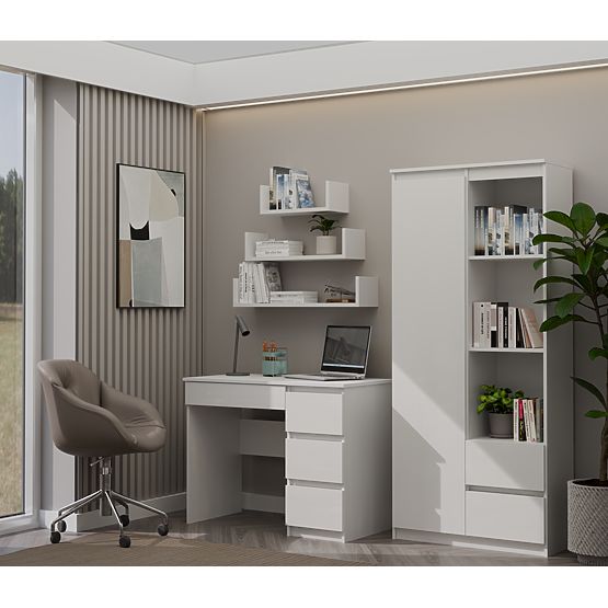 Písací stôl Mijas PRAVÝ BIELY