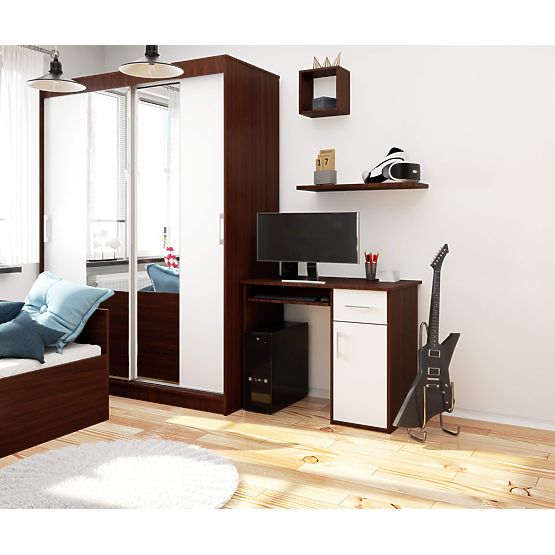 PÍSACÍ STÔL PIN WENGE / BIELY