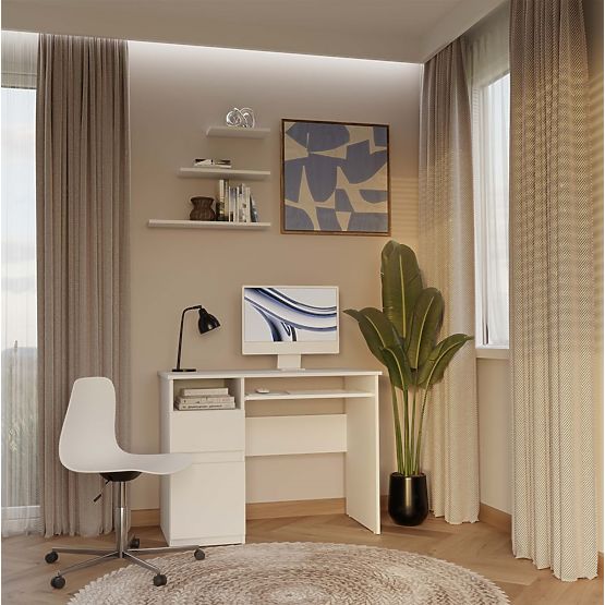 Písací stôl PORTO ĽAVÝ BIELY