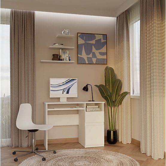 Písací stôl PORTO PRAVÝ BIELY