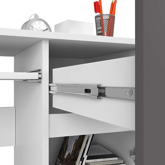 POČÍTAČOVÝ STÔL PIKSEL PK BIELY / ŠEDÝ - PRAVÝ