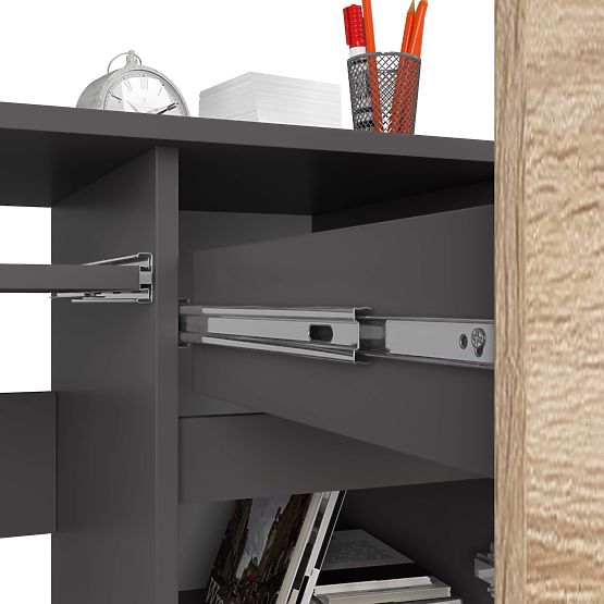 POČÍTAČOVÝ STÔL PIKSEL PK ŠEDÝ / DUB SONOMA - PRAVÝ