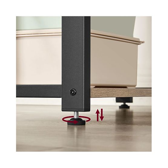 Počítačový stôl s regálom a nastaviteľnými nožičkami dub sonoma