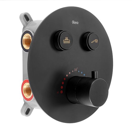 Podomietková sprchová sada s termostatom LUNGO Čierna + BOX