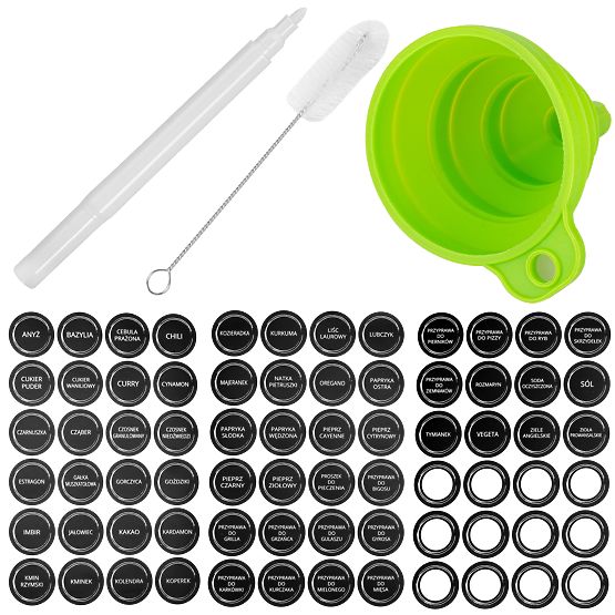 Poschodový stojan na korenie ENELDO 24 pohárov + 72 nálepiek