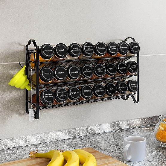 Poschodový stojan na korenie ENELDO 24 pohárov + 72 nálepiek