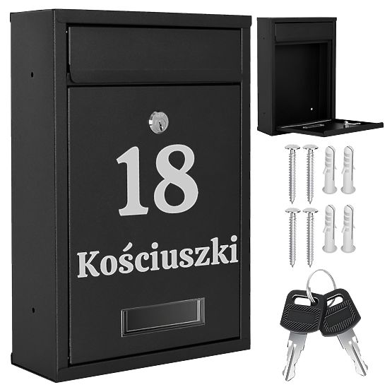 Poštová schránka na listy Gustav čierna s nápismi