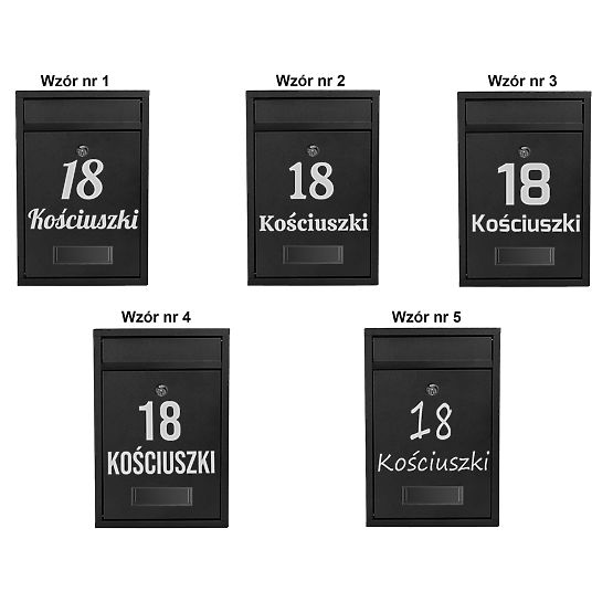 Poštová schránka na listy Gustav čierna s nápismi