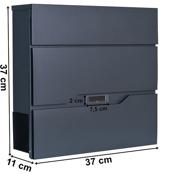 Poštová schránka na listy Vidar antracit s nápismi