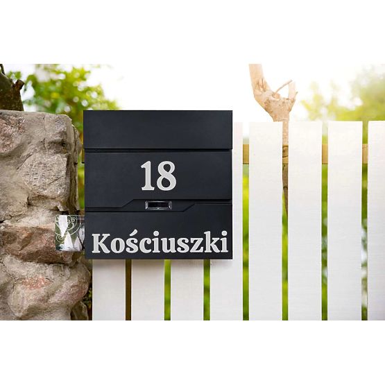 Poštová schránka na listy Vidar čierna s nápismi