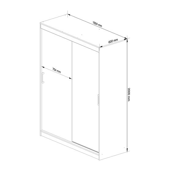 POSUVNÁ SKRIŇA 150cm CLP SONOMA / BIELA