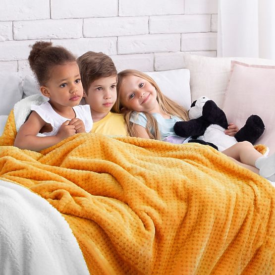 Prehoz SHLEEPY oranžový s žakárovým vzorom klasický štýl 170x210