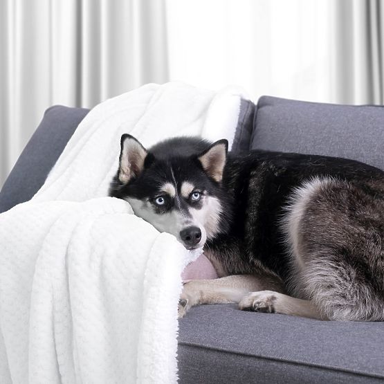 Prikrývka SHLEEPY biela s žakárovým reliéfom klasický štýl 220x240