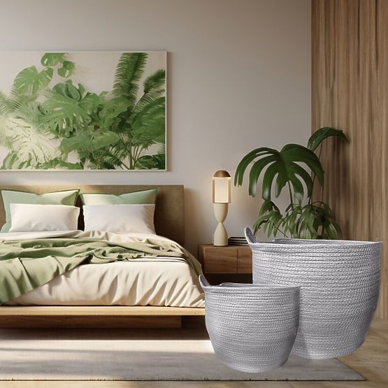 Prírodné koše BOHO - sada 3 ks