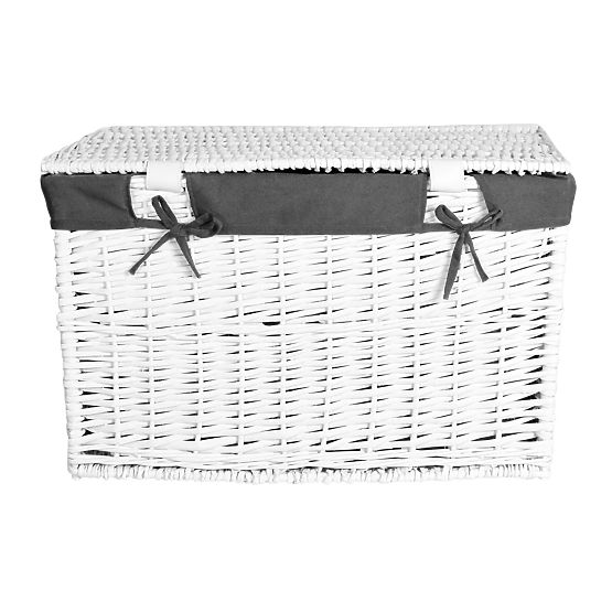 Prútená truhlica 65L 56x34x34 cm bielo-sivá