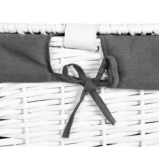 Prútená truhlica 65L 56x34x34 cm bielo-sivá