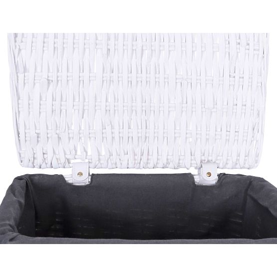 Prútený kôš 40x30x60 cm - 72L - bielo-sivý