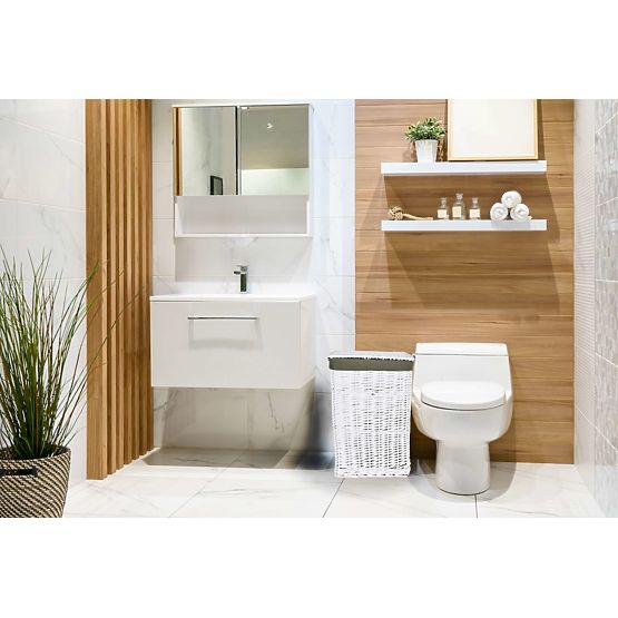 Prútený kôš 40x30x60 cm - 72L - bielo-sivý