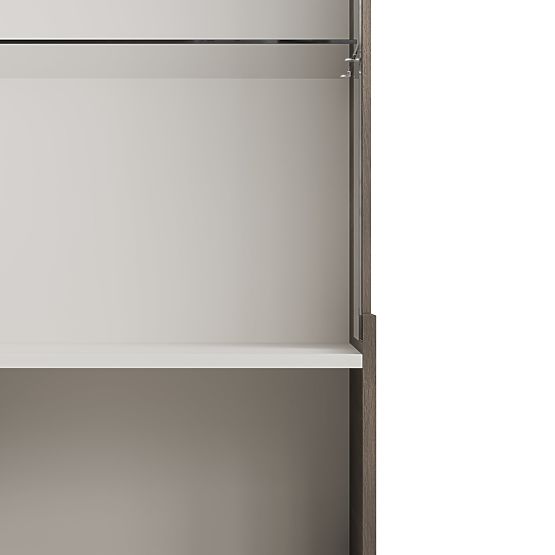 RANDOM 2 V-1 vitrína kašmír / orech / čierna