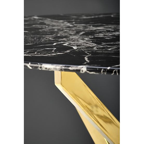 RAYMOND 2 stôl, doska - čierny mramor, nohy - zlaté (2p=1ks)