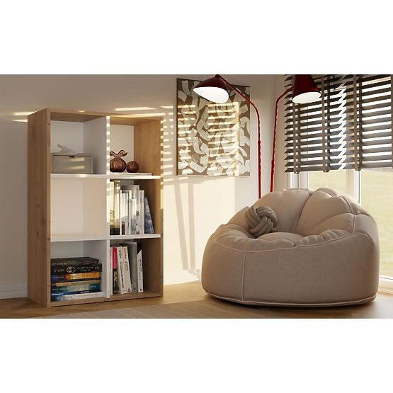 Regál Malax MINI 2X3 DUB ARTISAN BIELA