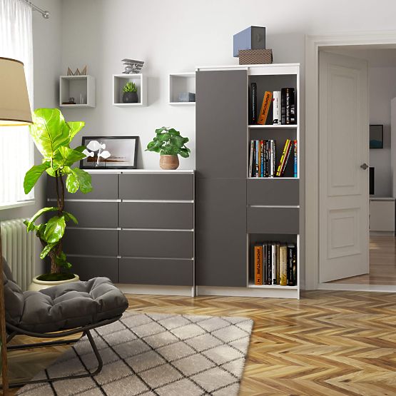 REGÁL R15 R80 1D 2SZ CLP PK BIELY / SIVÝ