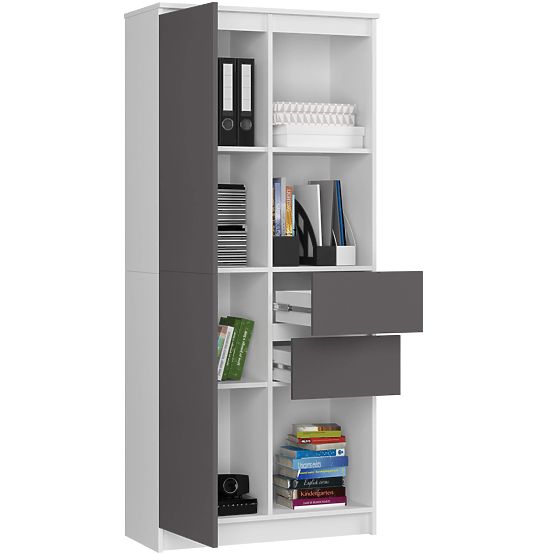 REGÁL R15 R80 1D 2SZ CLP PK BIELY / SIVÝ
