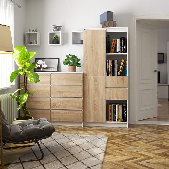 REGÁL R15 R80 1D 2SZ CLP PK BIELY / SONOMA