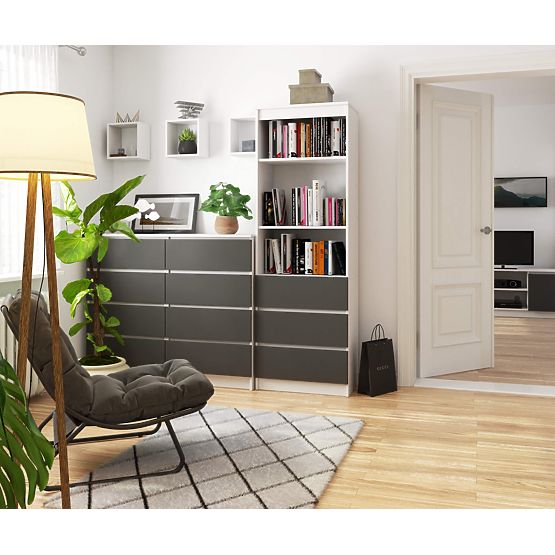 REGÁL R60 3SZ 2P CLP PK BIELY / SIVÝ