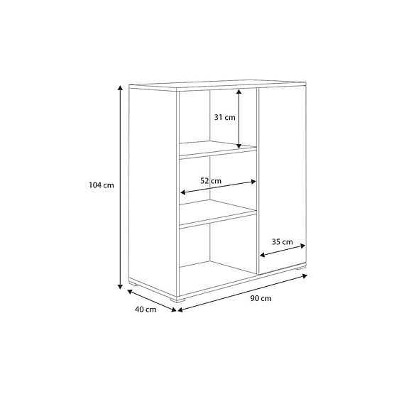 Regál skrinka Fondi biela, škandinávska