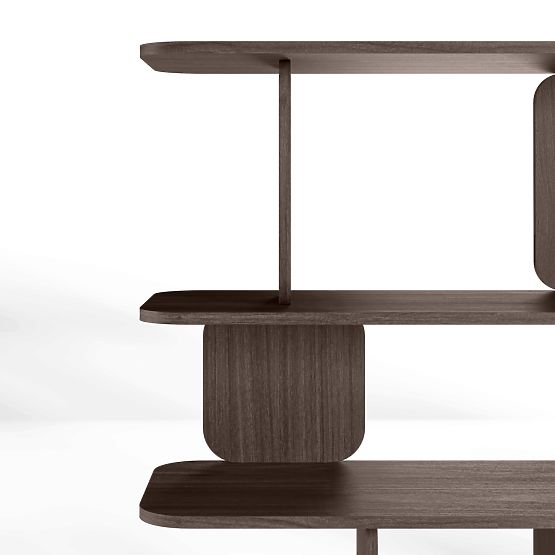 Regál Tulumo 200 cm, zaoblený, Orech Villa